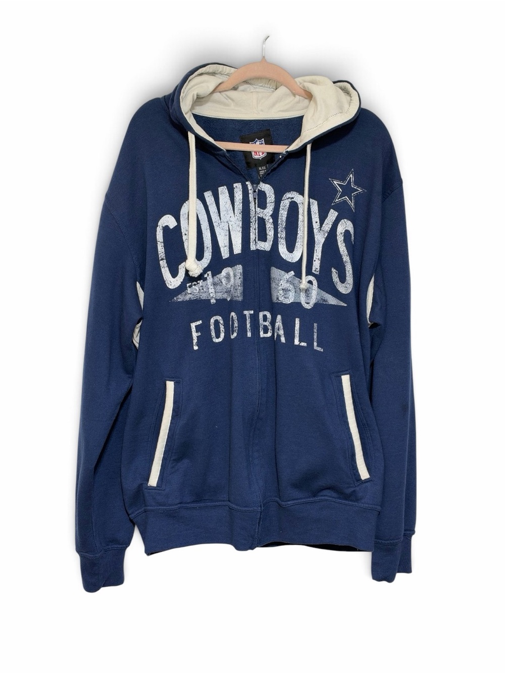 Dallas Cowboys Football Navy Zip-Up Hoodie Jacket